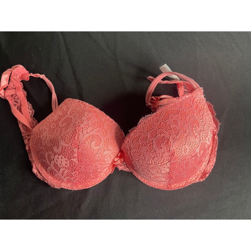 No Boundaries Coral Pink Floral Lace Push Up‎ Bra 36B 2PKBRA2112 RN93010